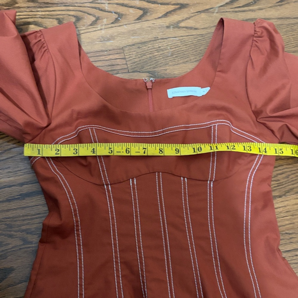 SIMKHAI Lena Puff-Sleeve Midi Dress Size 4 - Picture 13 of 13